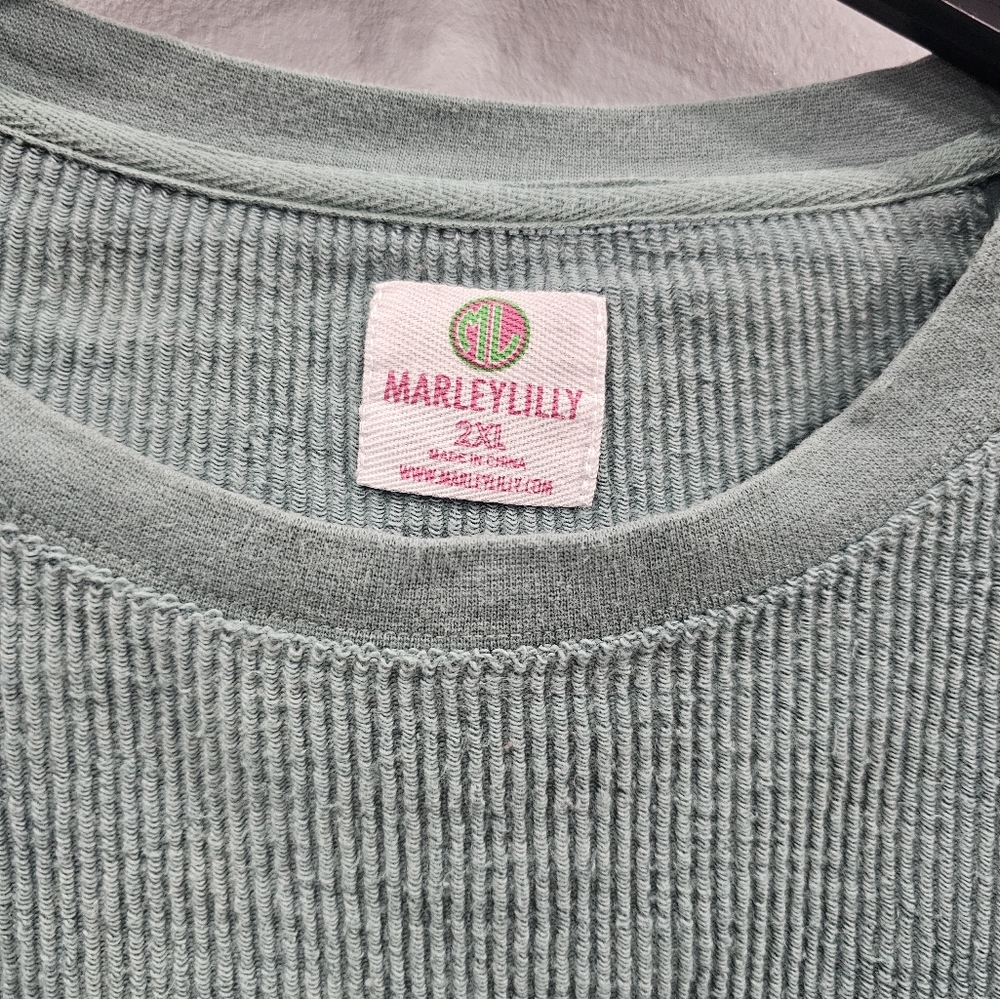 BOUTIQUE Sage green ribbed oversized sweater - Picture 4 of 5